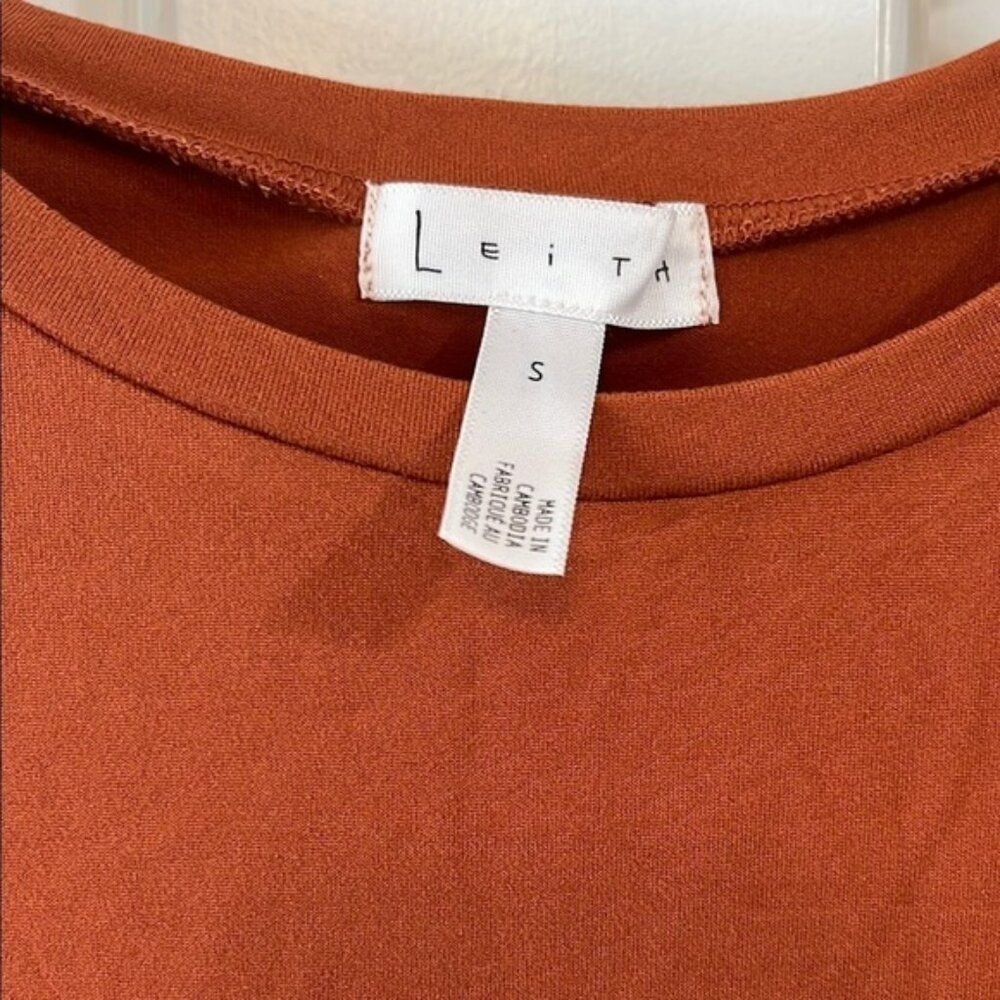 NWT Leith Lightweight Rust Clay Long Sleeve Mini Dress - Size Small - Picture 3 of 10
